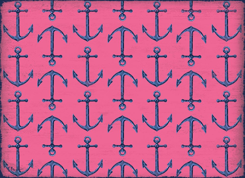 Sunny Nautical Repeat - Pink art print by Paul Brent for $57.95 CAD