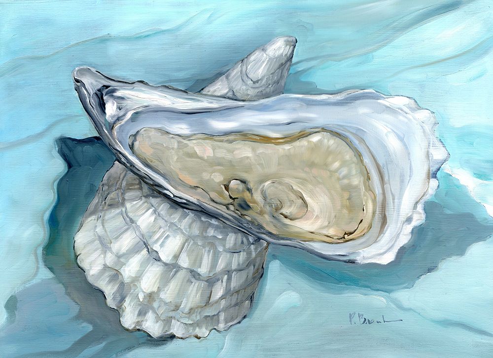 Oyster Close Up VIII - Aqua art print by Paul Brent for $57.95 CAD