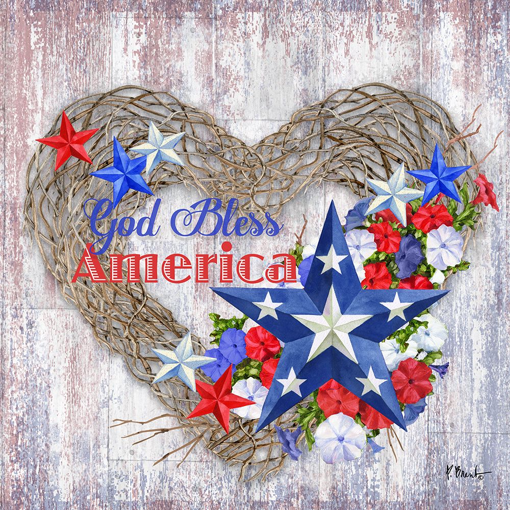 Patriotic Wreath I art print by Paul Brent for $57.95 CAD