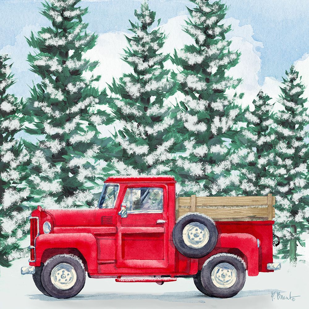 Winter Truck - Holiday art print by Paul Brent for $57.95 CAD