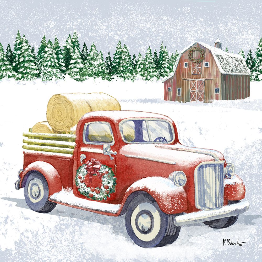 Holiday Winter Truck III art print by Paul Brent for $57.95 CAD