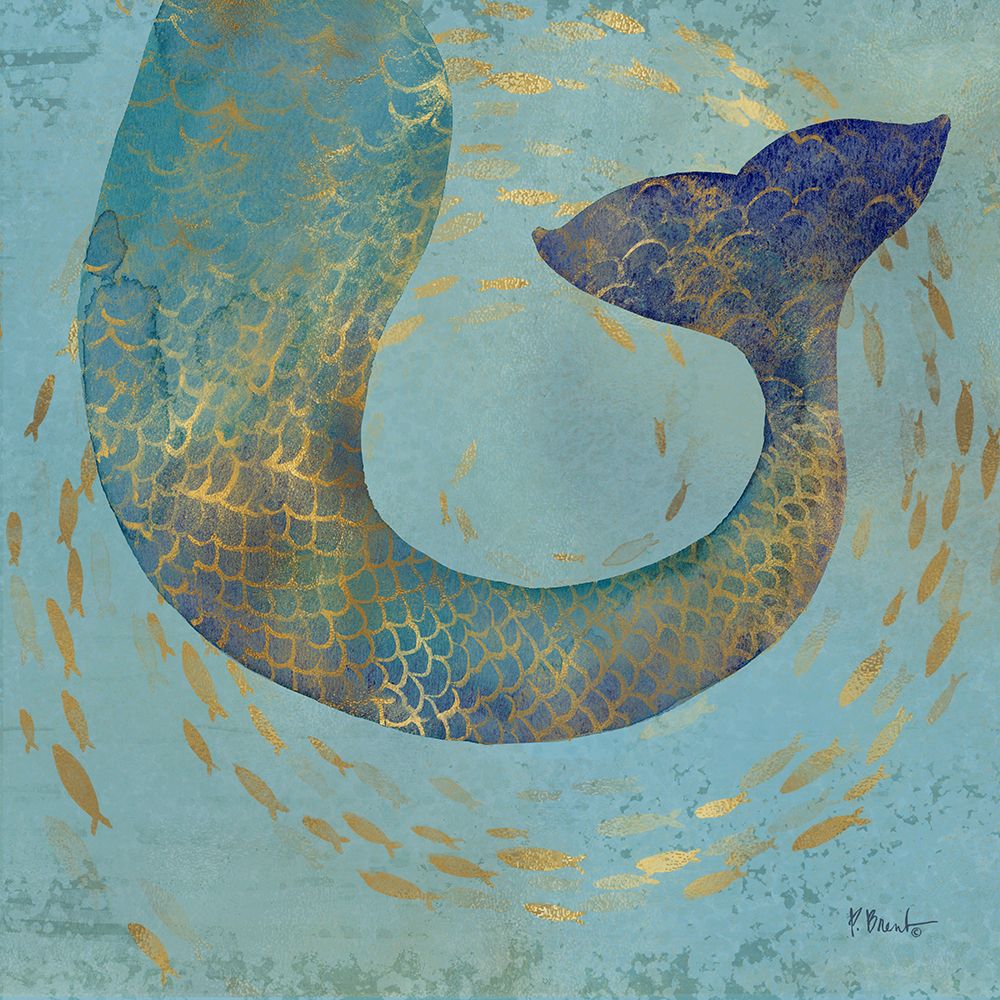 Golden Mermaid I art print by Paul Brent for $57.95 CAD