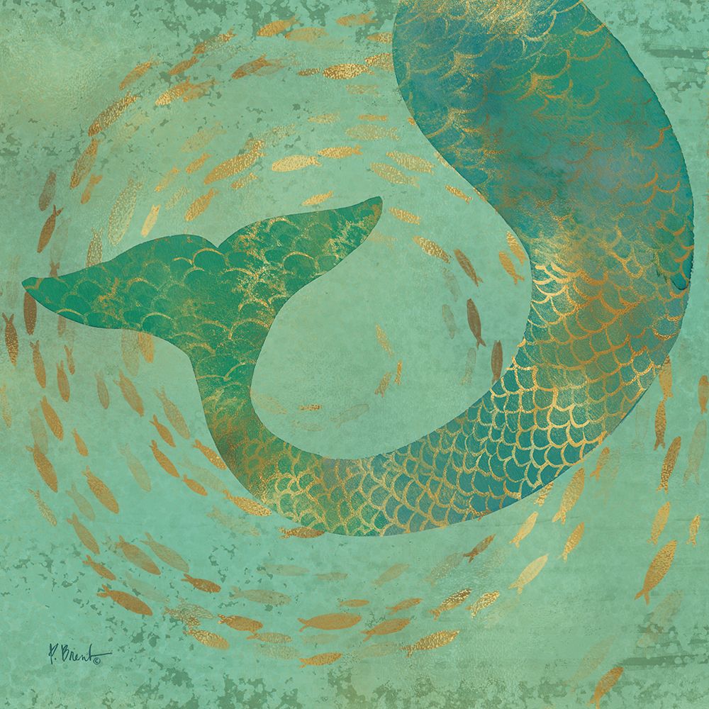 Golden Mermaid II art print by Paul Brent for $57.95 CAD