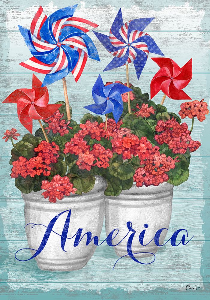 Patriotic Pinwheel - Geraniums art print by Paul Brent for $57.95 CAD