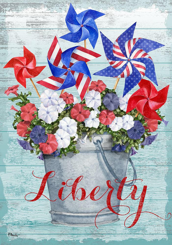 Patriotic Pinwheel - Petunias art print by Paul Brent for $57.95 CAD