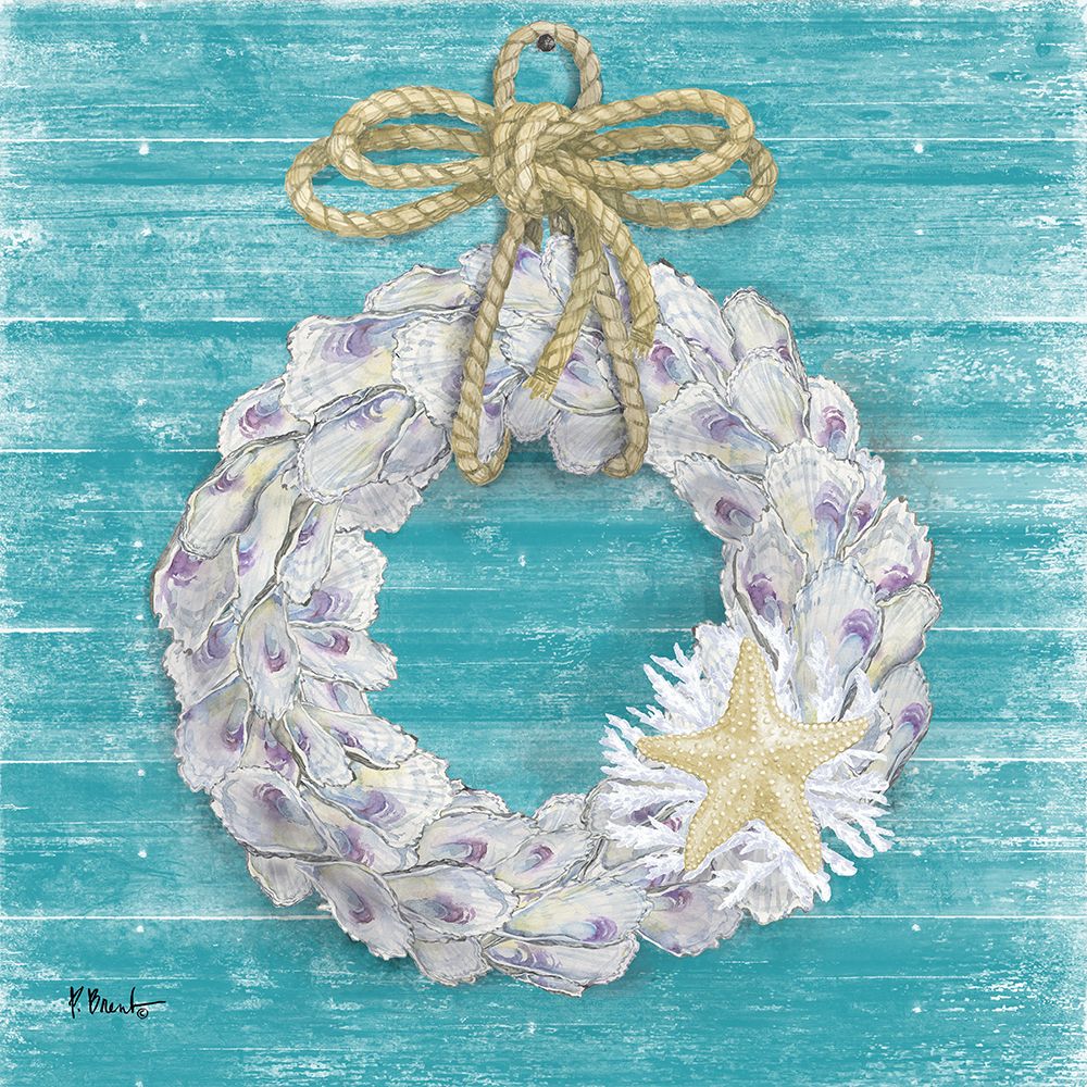 Oyster Wreath - Blue art print by Paul Brent for $57.95 CAD