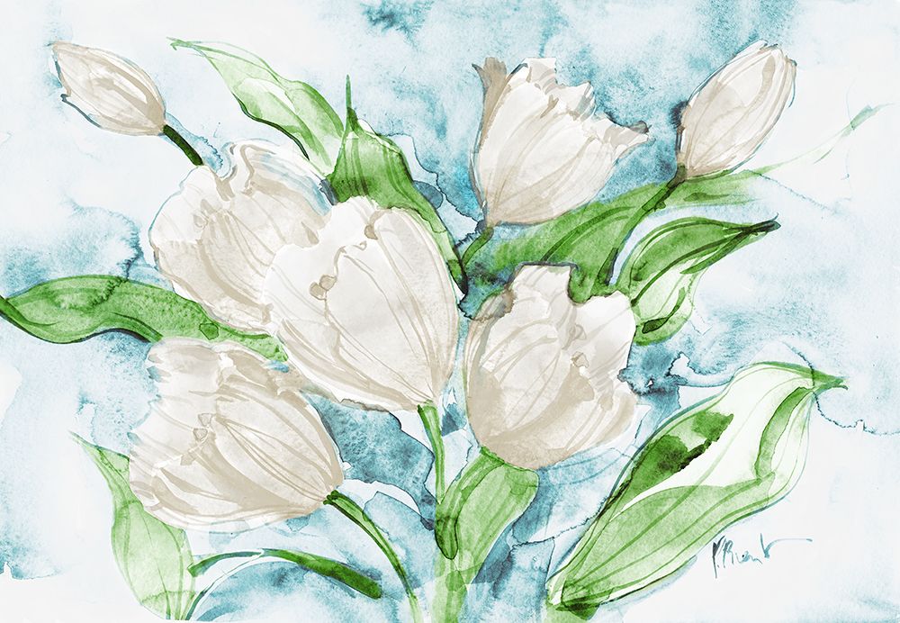 Fresh Tulips - White art print by Paul Brent for $57.95 CAD