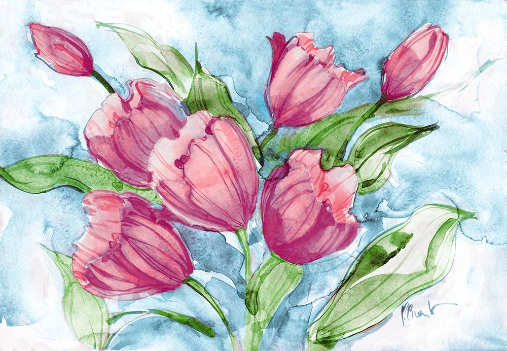 Fresh Tulips - Magenta art print by Paul Brent for $57.95 CAD