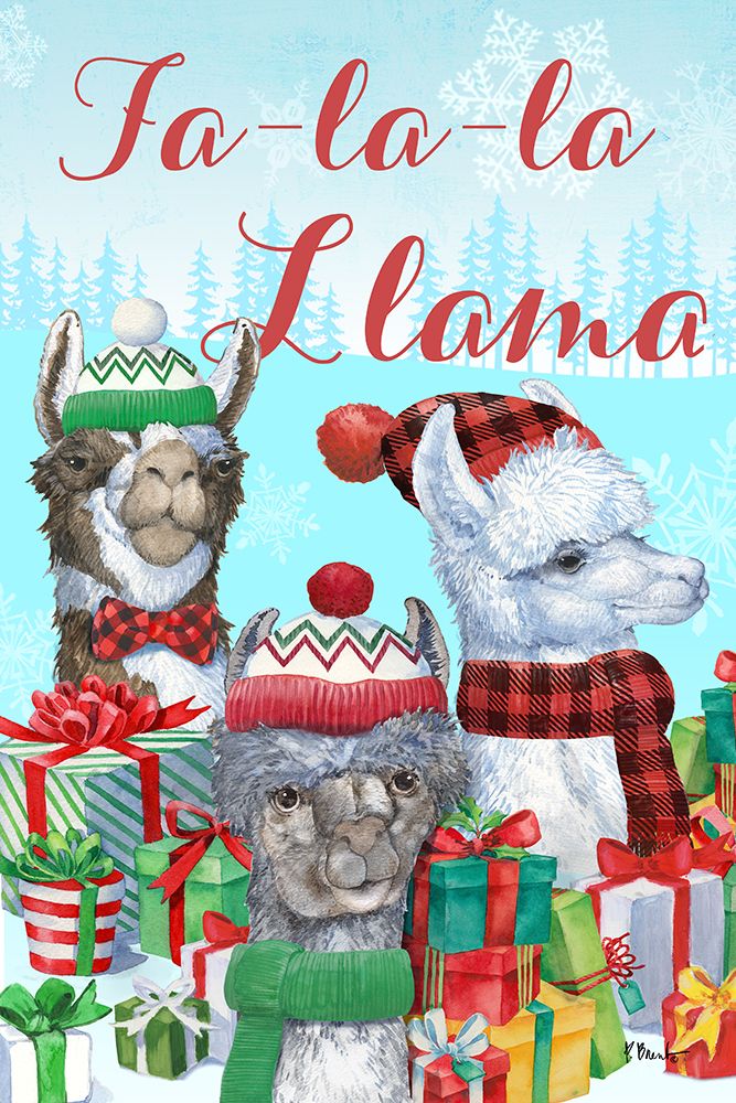 Fa La La Llama Vertical art print by Paul Brent for $57.95 CAD