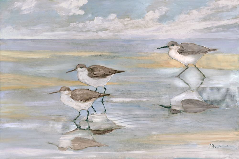 Sunlight Reflections - Three Sandpipers art print by Paul Brent for $57.95 CAD