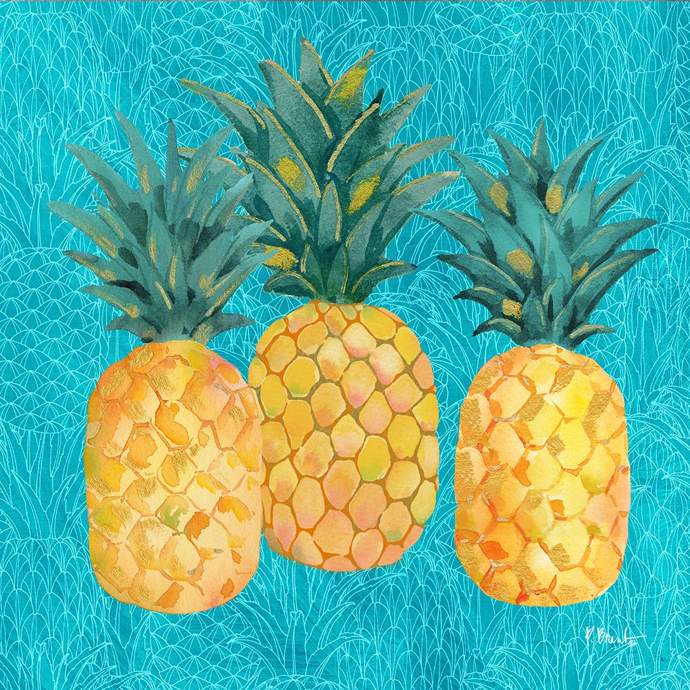 Pineapple Shake - Teal art print by Paul Brent for $57.95 CAD
