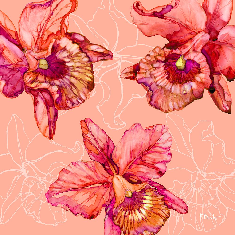 Hilo Orchids - Coral art print by Paul Brent for $57.95 CAD