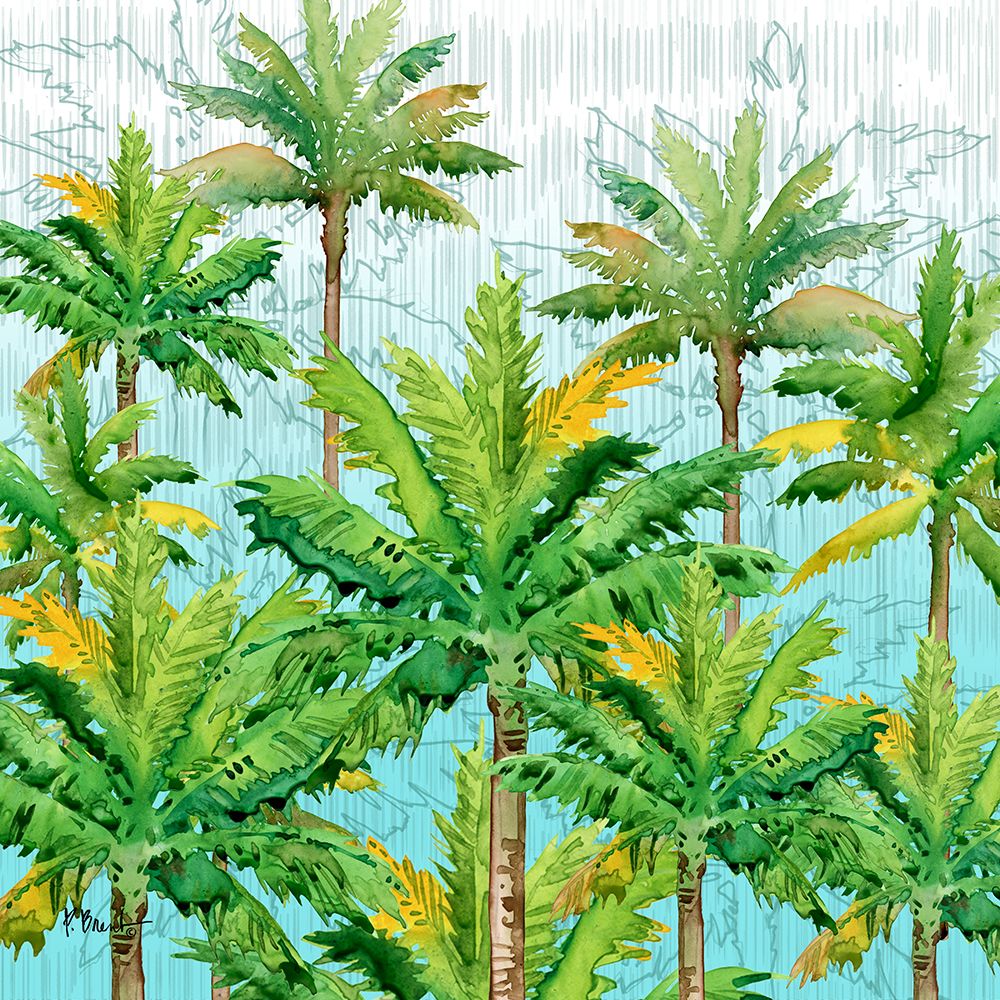Hilo Palms V - Blue art print by Paul Brent for $57.95 CAD