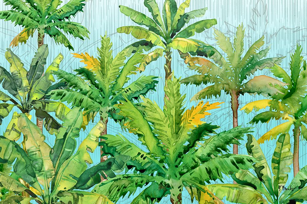 Hilo Palms Horizontal - Blue art print by Paul Brent for $57.95 CAD