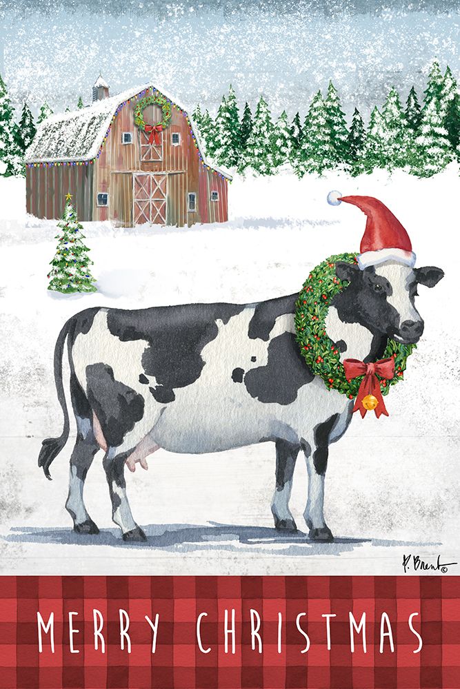 Christmas Cow art print by Paul Brent for $57.95 CAD