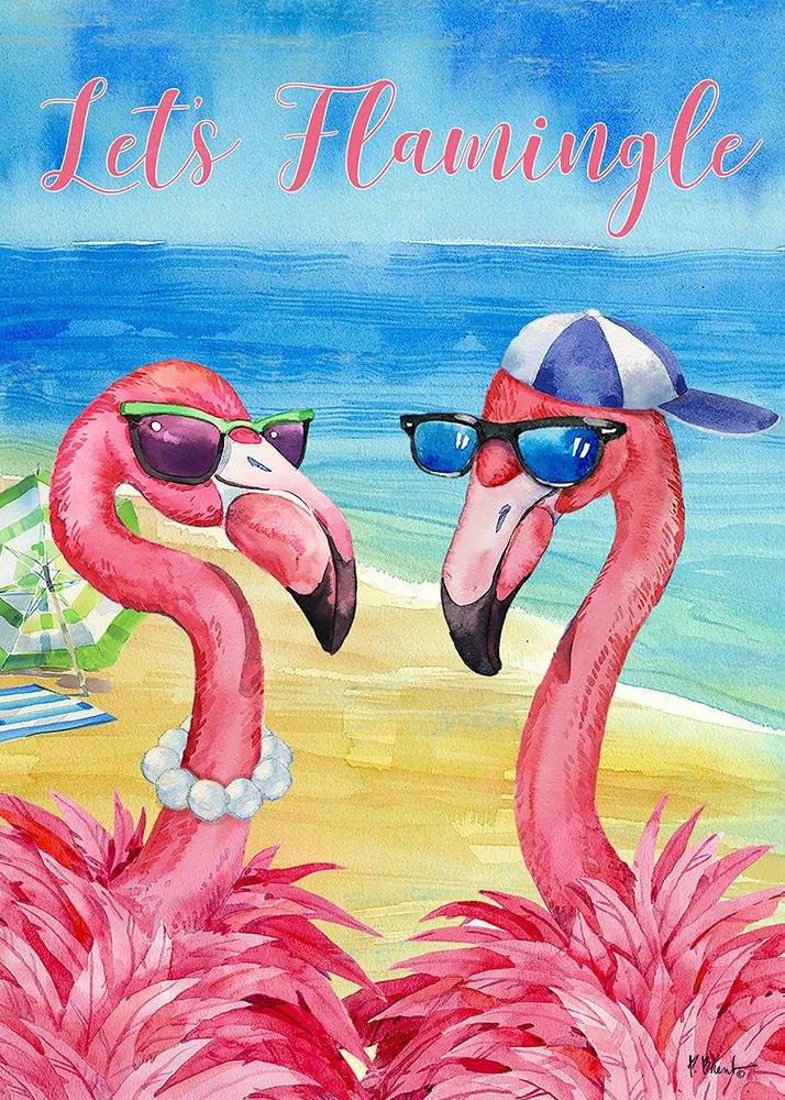 Flamingo Couple art print by Paul Brent for $57.95 CAD