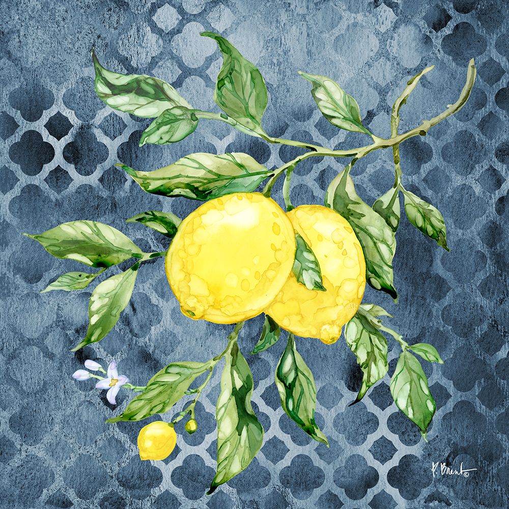 Sicilian Lemons II - Indigo art print by Paul Brent for $57.95 CAD
