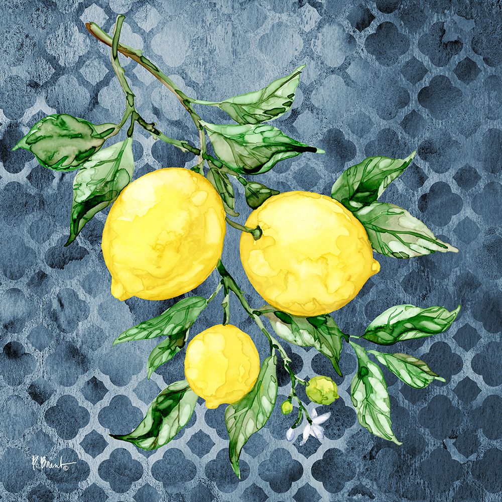 Sicilian Lemons III - Indigo art print by Paul Brent for $57.95 CAD