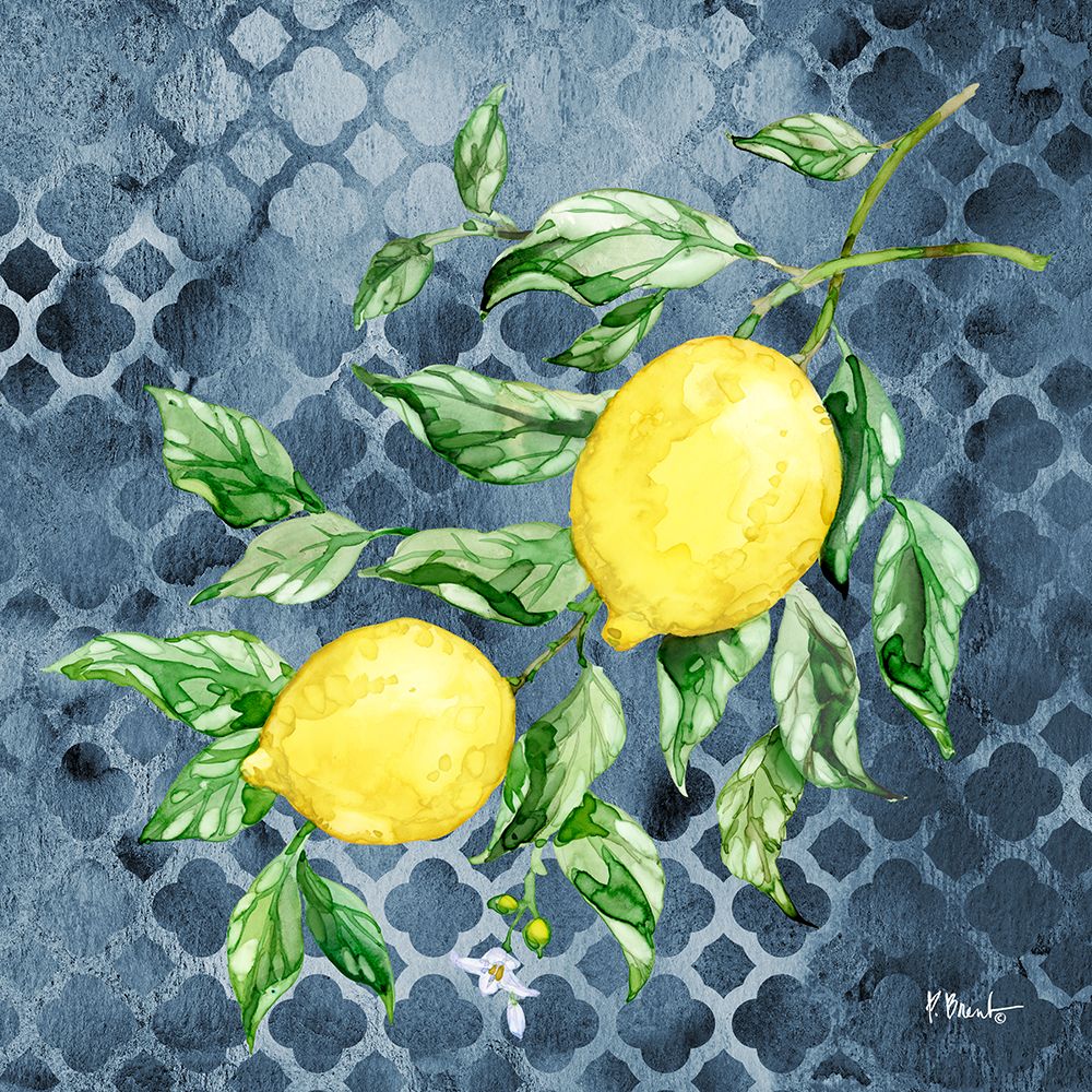 Sicilian Lemons IV - Indigo art print by Paul Brent for $57.95 CAD