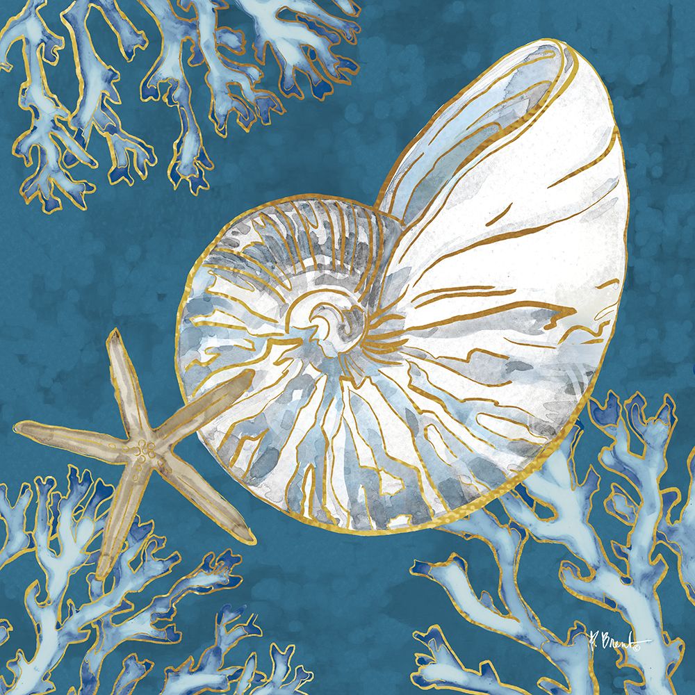 Playa Shells IV - Indigo art print by Paul Brent for $57.95 CAD