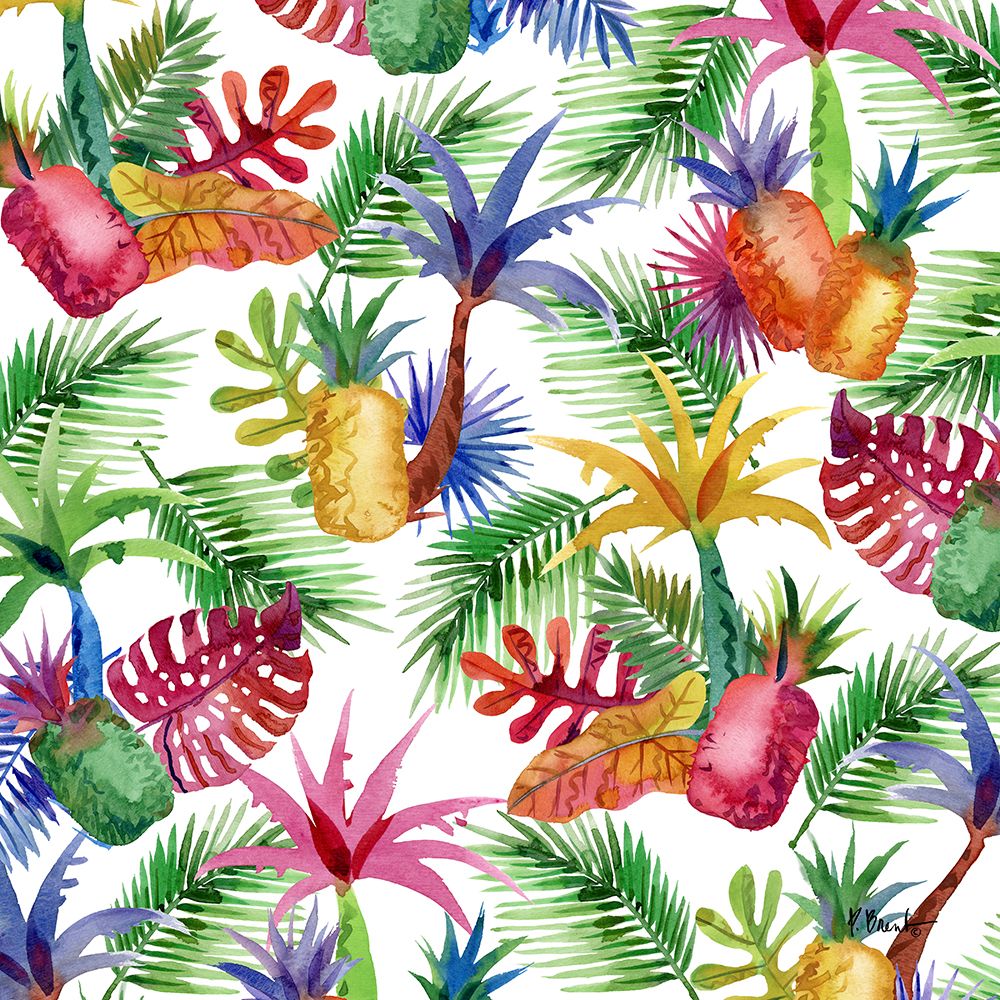 Hilo Pineapple and Palm Toss II art print by Paul Brent for $57.95 CAD
