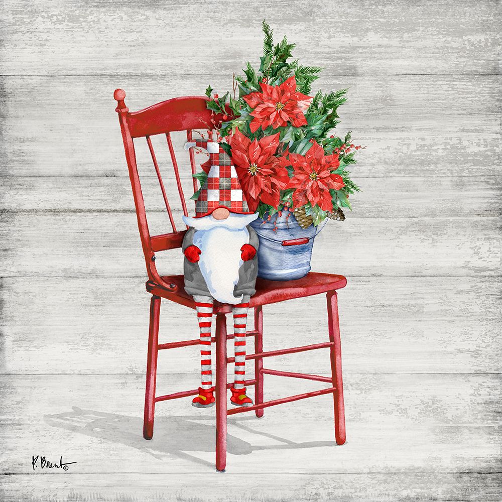Poinsettia Gnome I art print by Paul Brent for $57.95 CAD