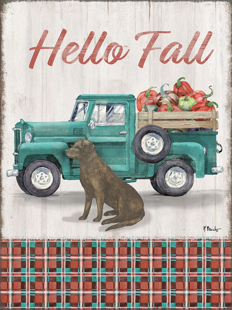 Truckin Into Fall Vertical art print by Paul Brent for $57.95 CAD