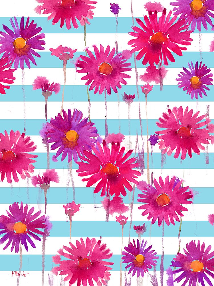 Floral Cascade I - Fuchsia art print by Paul Brent for $57.95 CAD