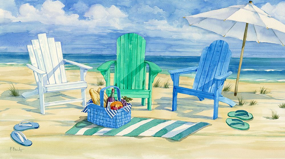 Grayton Beach Chairs - Picnic art print by Paul Brent for $57.95 CAD