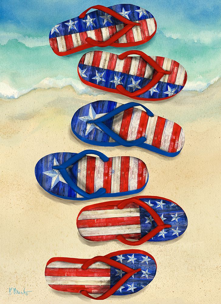 Freedom Flip Flops Vertical - Beach art print by Paul Brent for $57.95 CAD