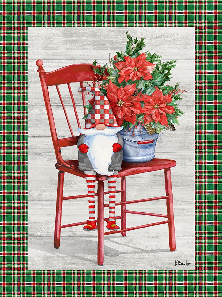 Poinsettia Gnome Vertical I art print by Paul Brent for $57.95 CAD