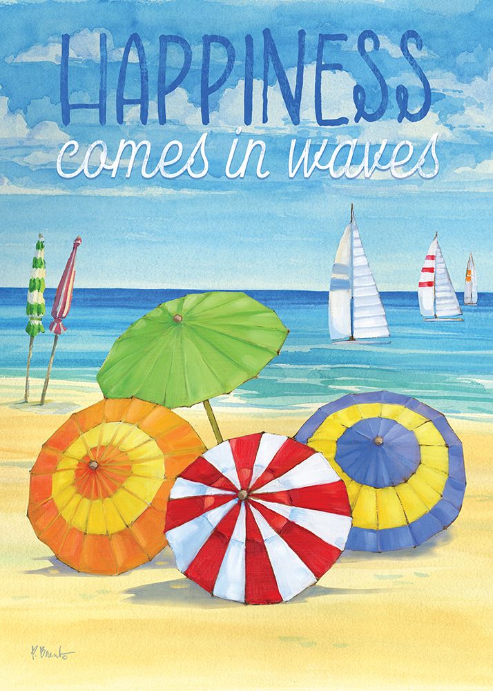Umbrella Waves Vertical art print by Paul Brent for $57.95 CAD