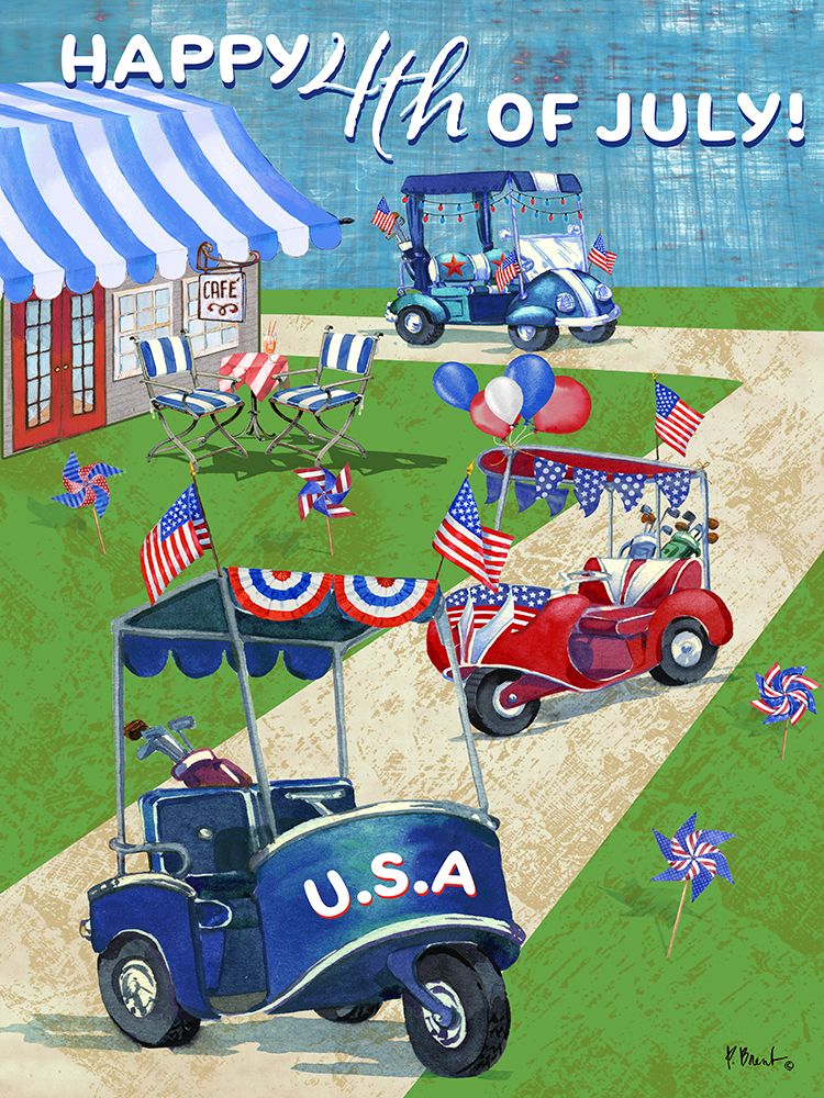 Patriotic Golf Time Vertical art print by Paul Brent for $57.95 CAD