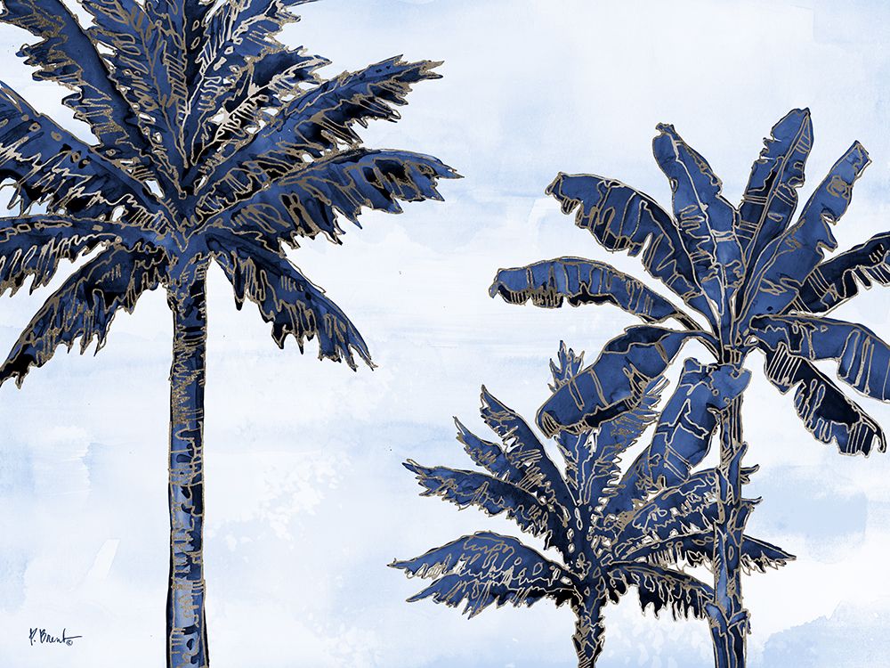 Hana Palm Horizontal - Indigo art print by Paul Brent for $57.95 CAD