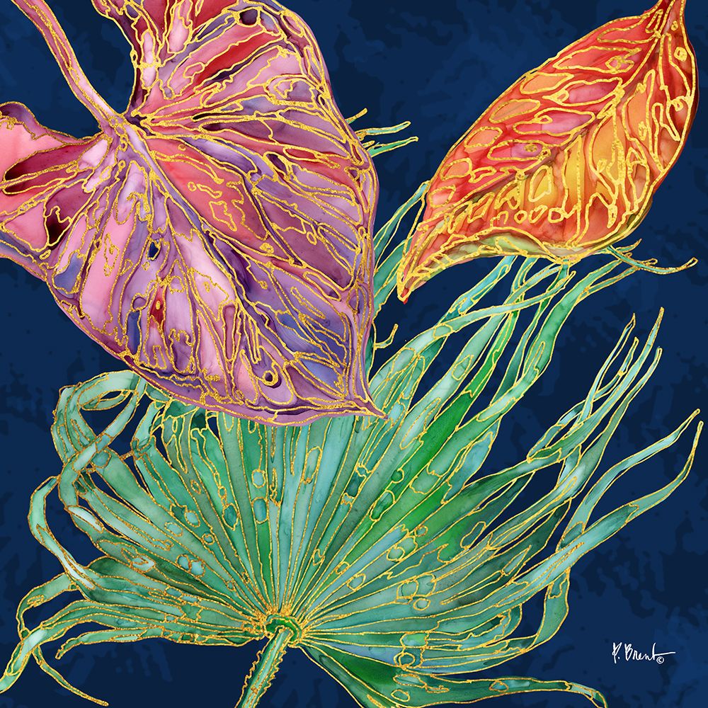 Spectrum Palm Fronds I - Navy art print by Paul Brent for $57.95 CAD