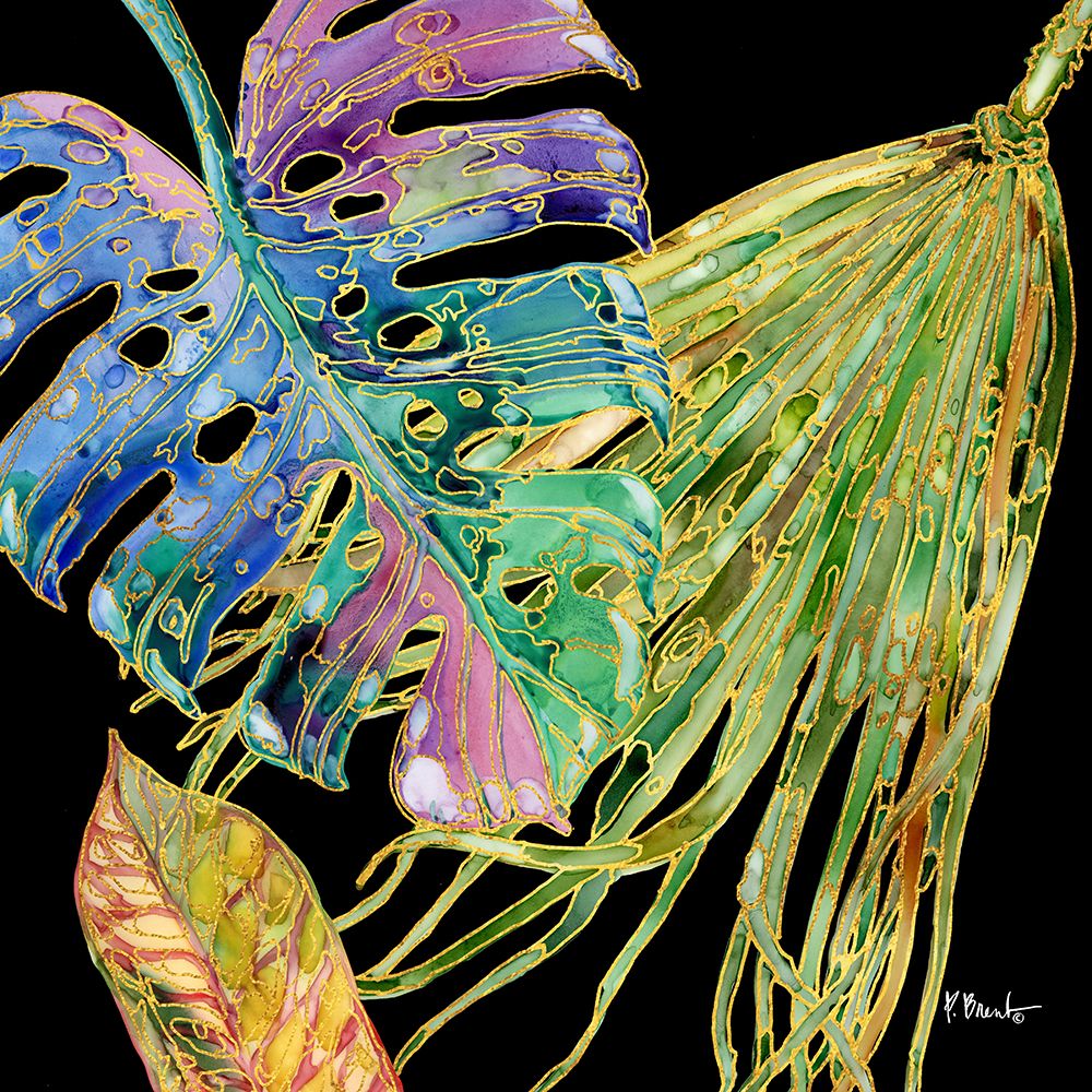 Spectrum Palm Fronds II - Black art print by Paul Brent for $57.95 CAD