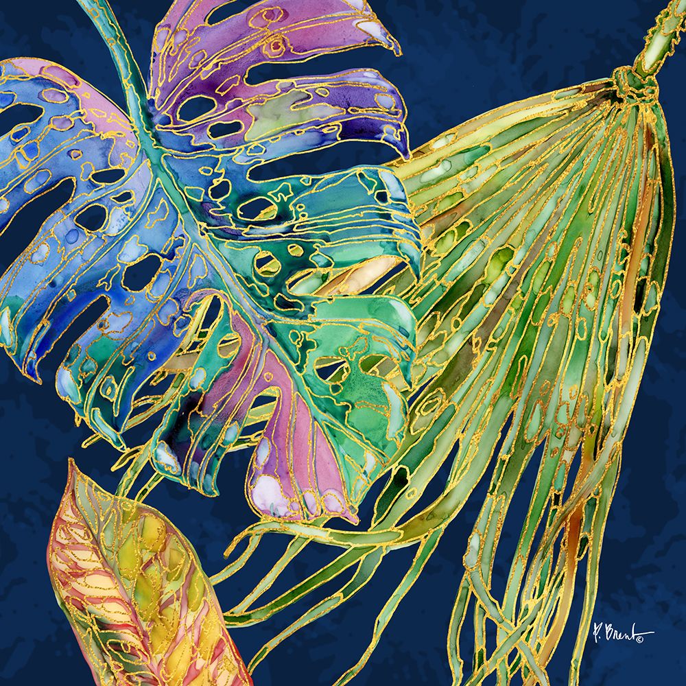 Spectrum Palm Fronds II - Navy art print by Paul Brent for $57.95 CAD