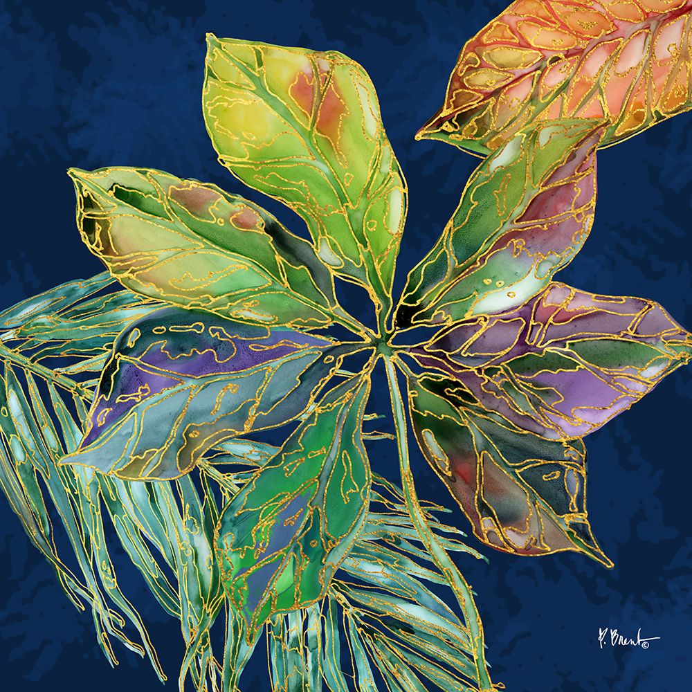 Spectrum Palm Fronds III - Navy art print by Paul Brent for $57.95 CAD