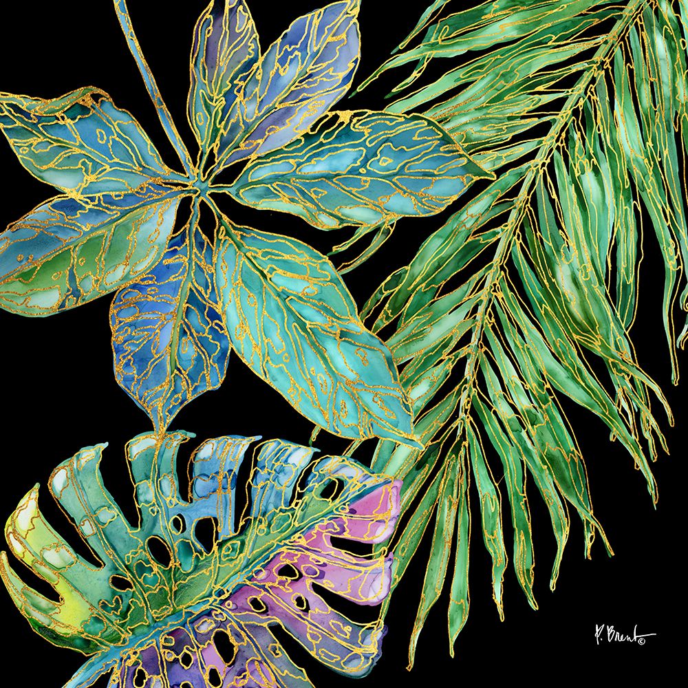 Spectrum Palm Fronds IV - Black art print by Paul Brent for $57.95 CAD