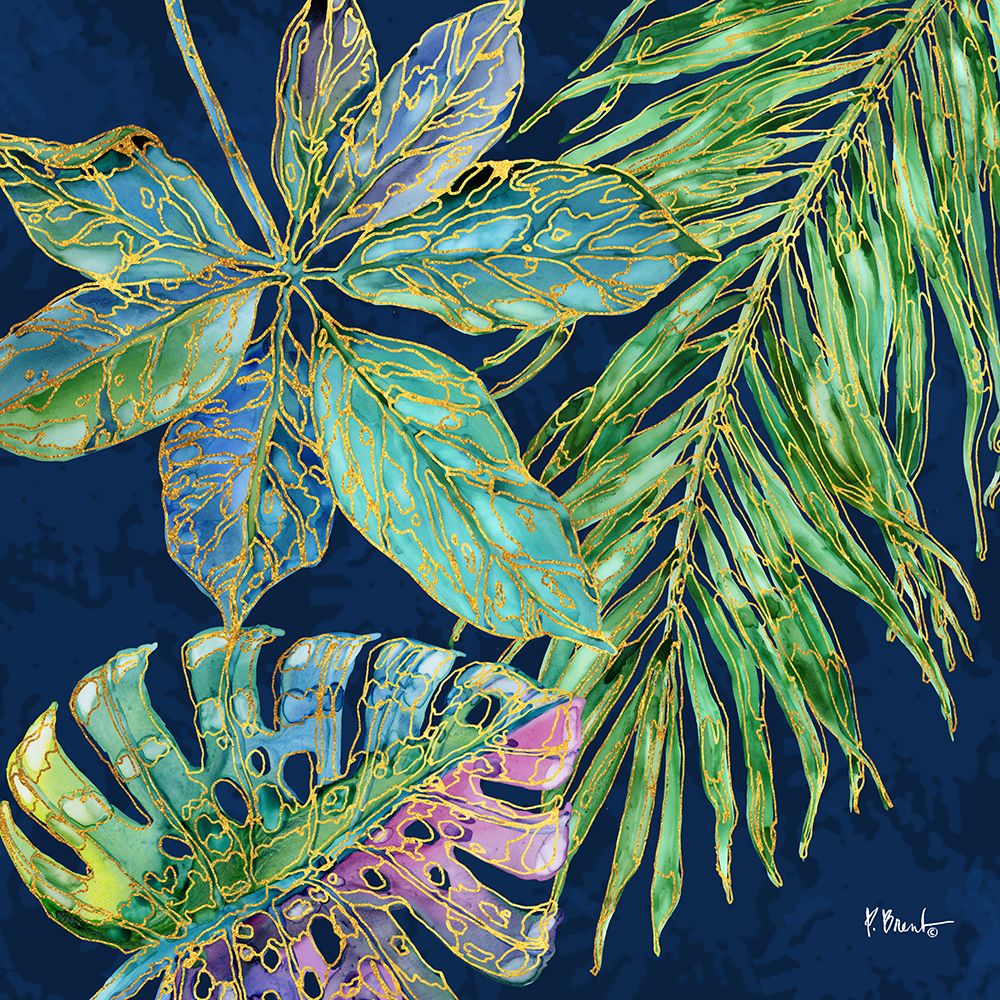 Spectrum Palm Fronds IV - Navy art print by Paul Brent for $57.95 CAD