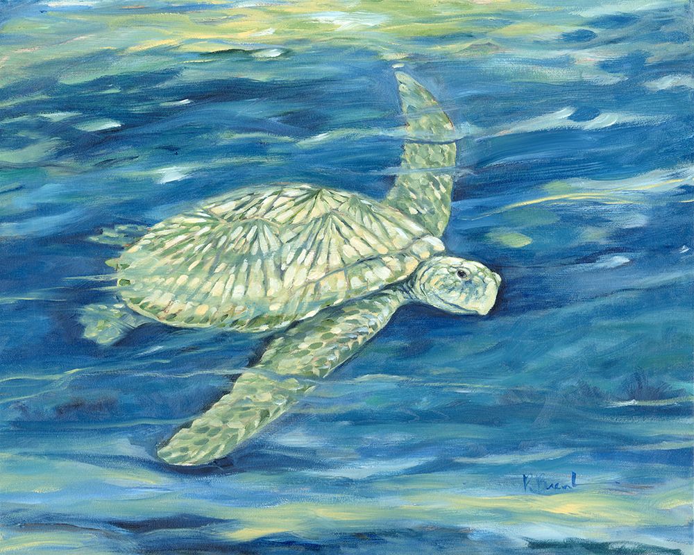 Blue Lagoon - Green Sea Turtle art print by Paul Brent for $57.95 CAD