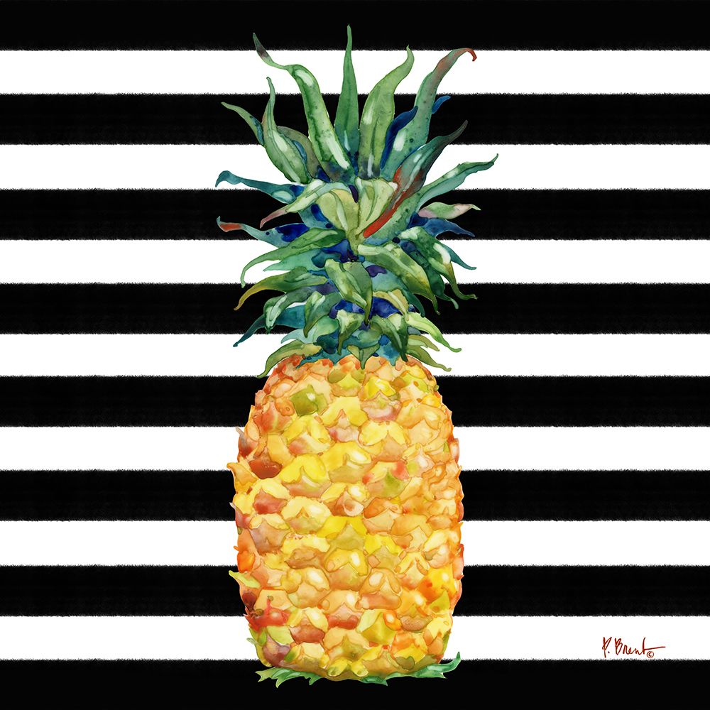 Kona Pineapple I - Black Stripe art print by Paul Brent for $57.95 CAD