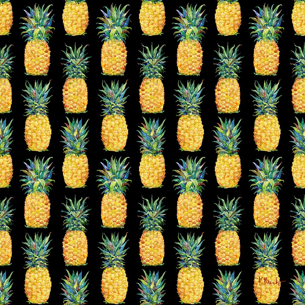 Kona Pineapple Repeat I - Black art print by Paul Brent for $57.95 CAD