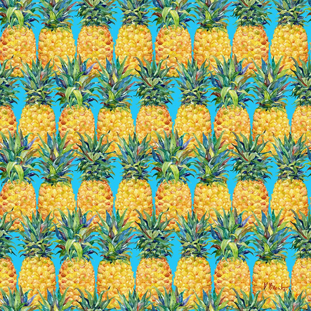 Kona Pineapple Repeat III - Azul art print by Paul Brent for $57.95 CAD