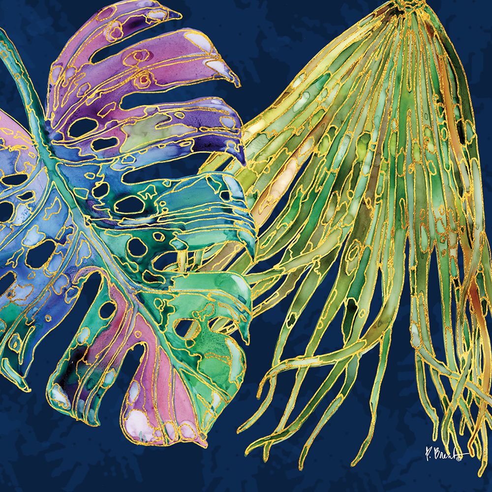 Spectrum Palm Fronds V - Navy art print by Paul Brent for $57.95 CAD