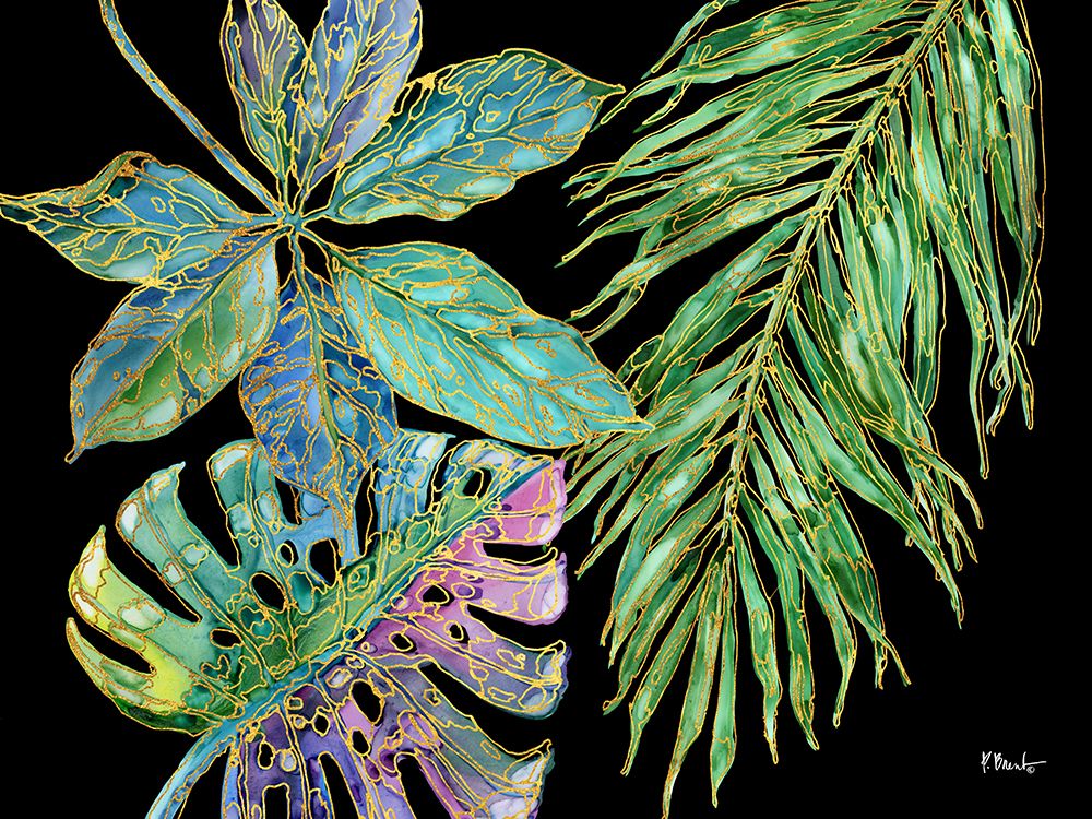 Spectrum Palm Fronds Horizontal - Black art print by Paul Brent for $57.95 CAD