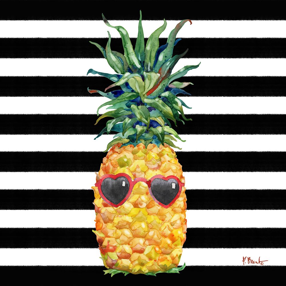Cool Kona Pineapple I - Black Stripe art print by Paul Brent for $57.95 CAD