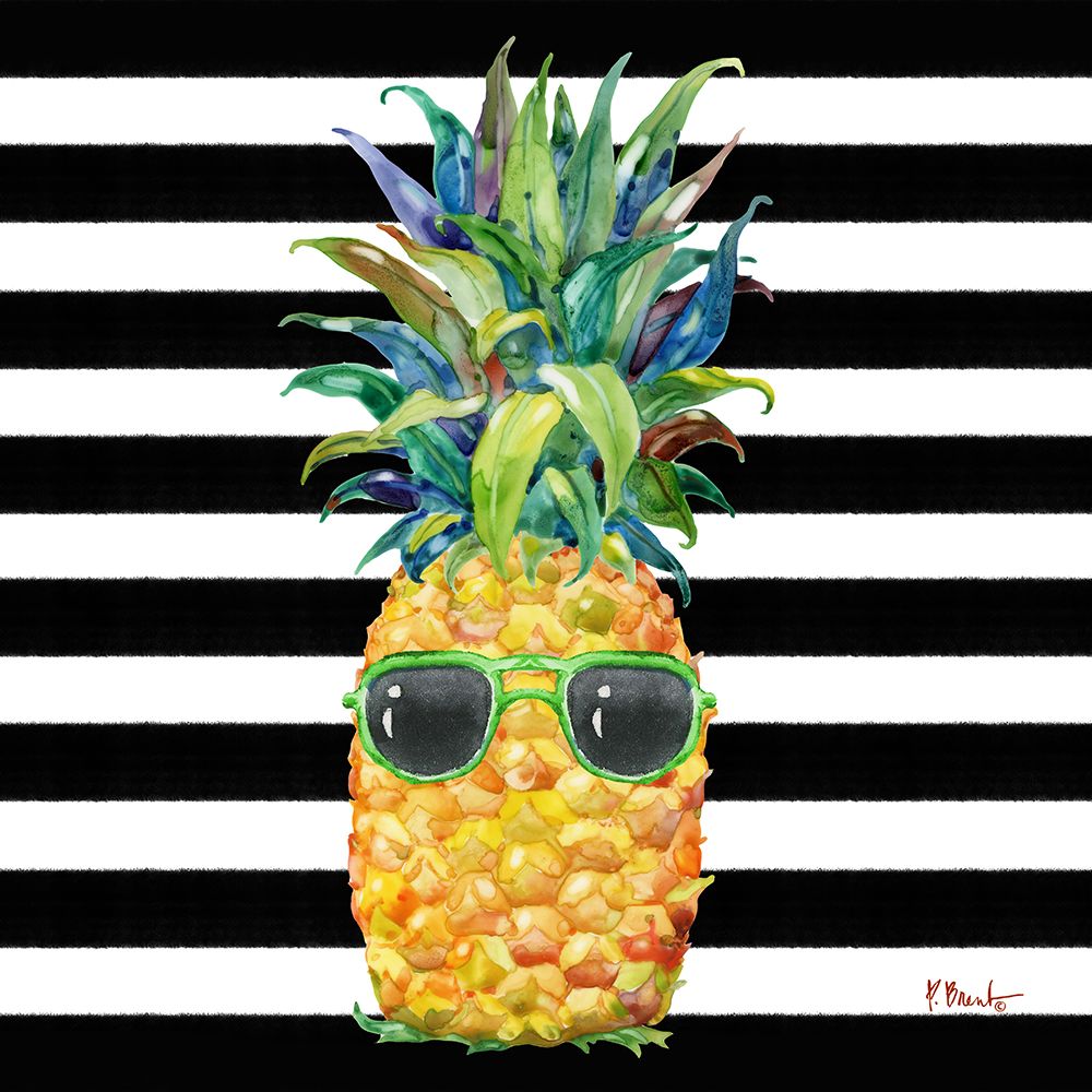 Cool Kona Pineapple II - Black Stripe art print by Paul Brent for $57.95 CAD