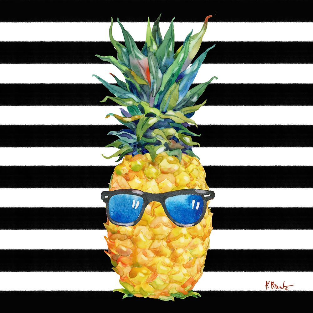 Cool Kona Pineapple III - Black Stripe art print by Paul Brent for $57.95 CAD