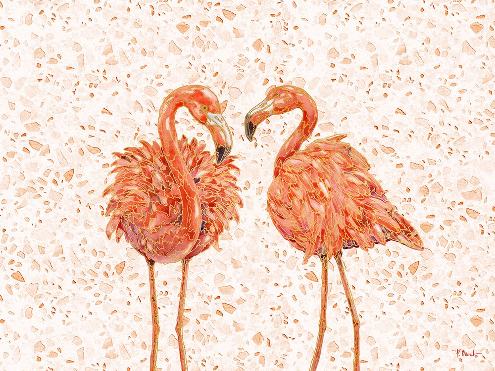Martinique Flamingo Horizontal - Terrazzo art print by Paul Brent for $57.95 CAD